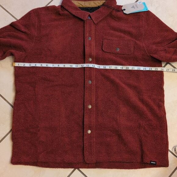 NWT Prana IncrediWool Overshirt Rust Heather Dark Red Size XXL - Picture 7 of 11